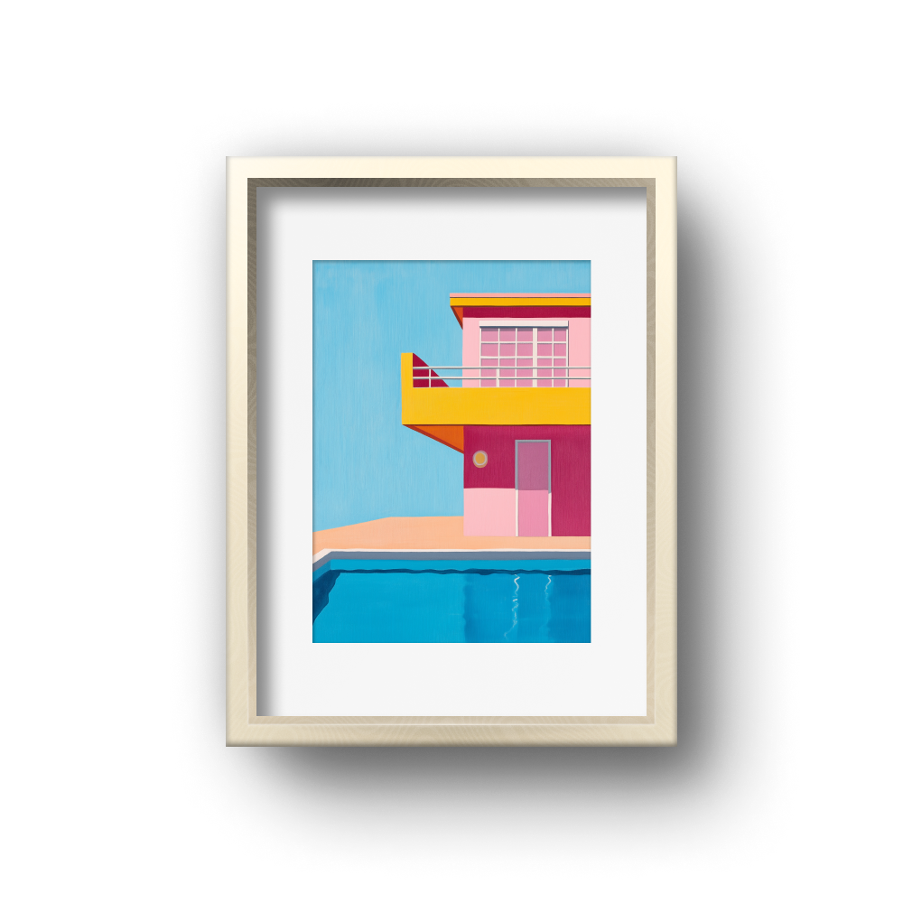 現代色彩海報 - 粉色水畔