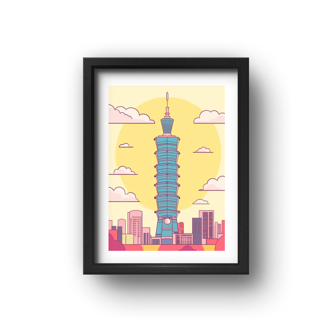 城市旅遊海報 - 台北 Taipei , 台灣 Taiwan (插畫)