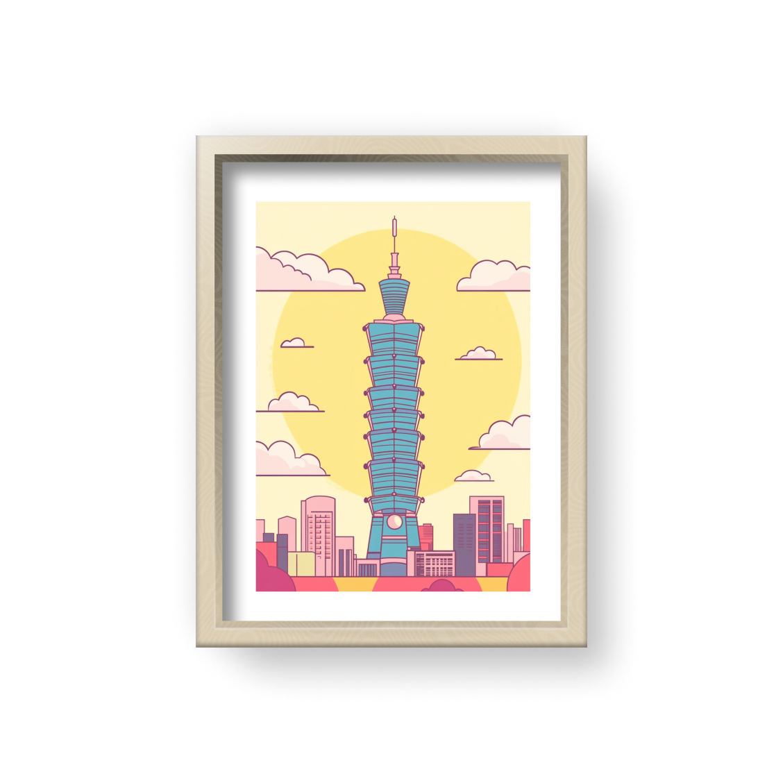城市旅遊海報 - 台北 Taipei , 台灣 Taiwan (插畫)