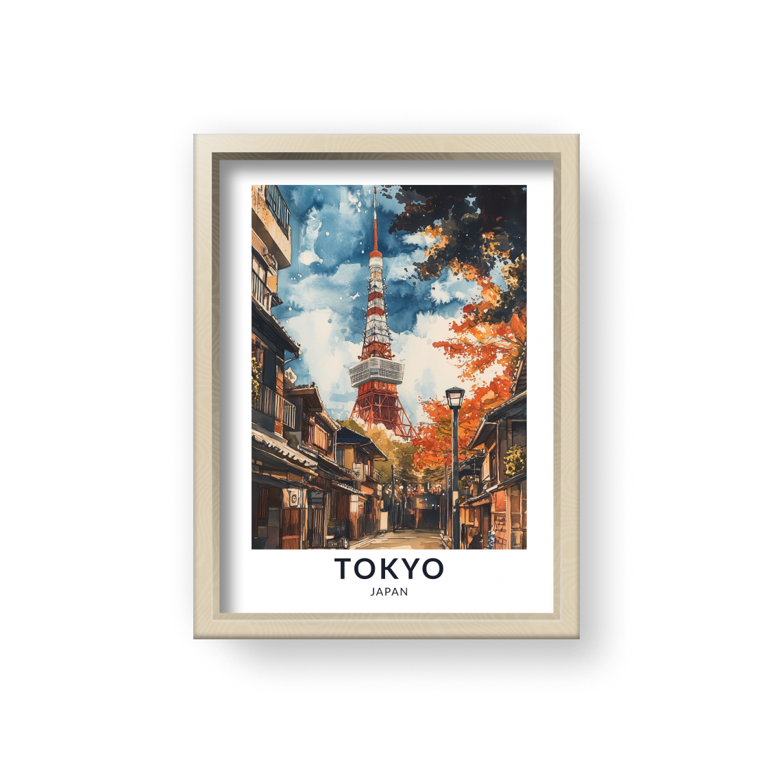 城市旅遊海報 - 東京 Tokyo , 日本 Japan (水墨風格)