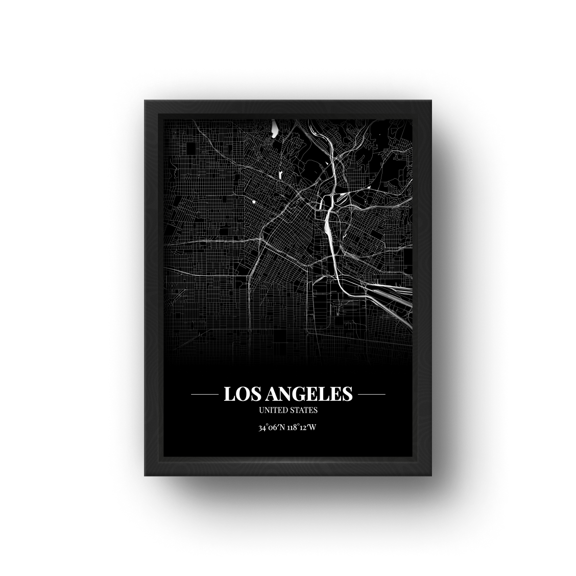 城市地圖海報 - 洛杉磯 Los Angeles , 美國 United States