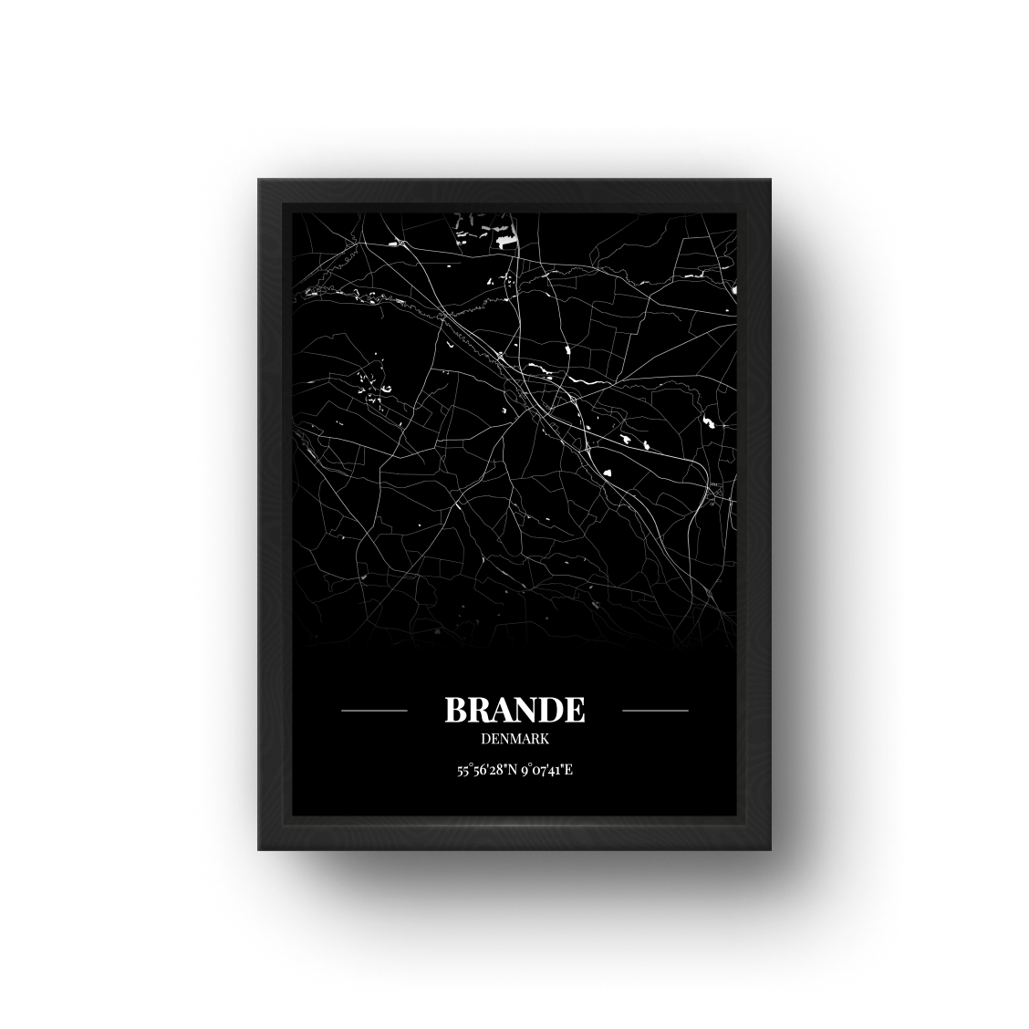 城市地圖海報 - 布蘭德 Brande , 丹麥 Denmark