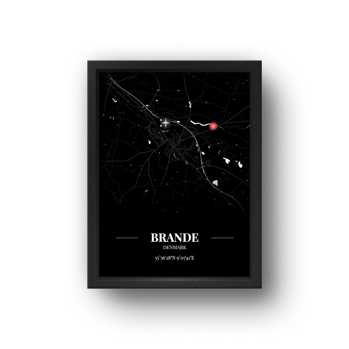 【客製化】城市地圖海報 - 布蘭德 Brande , 丹麥 Denmark