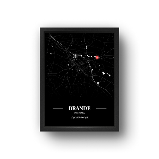 【客製化】城市地圖海報 - 布蘭德 Brande , 丹麥 Denmark