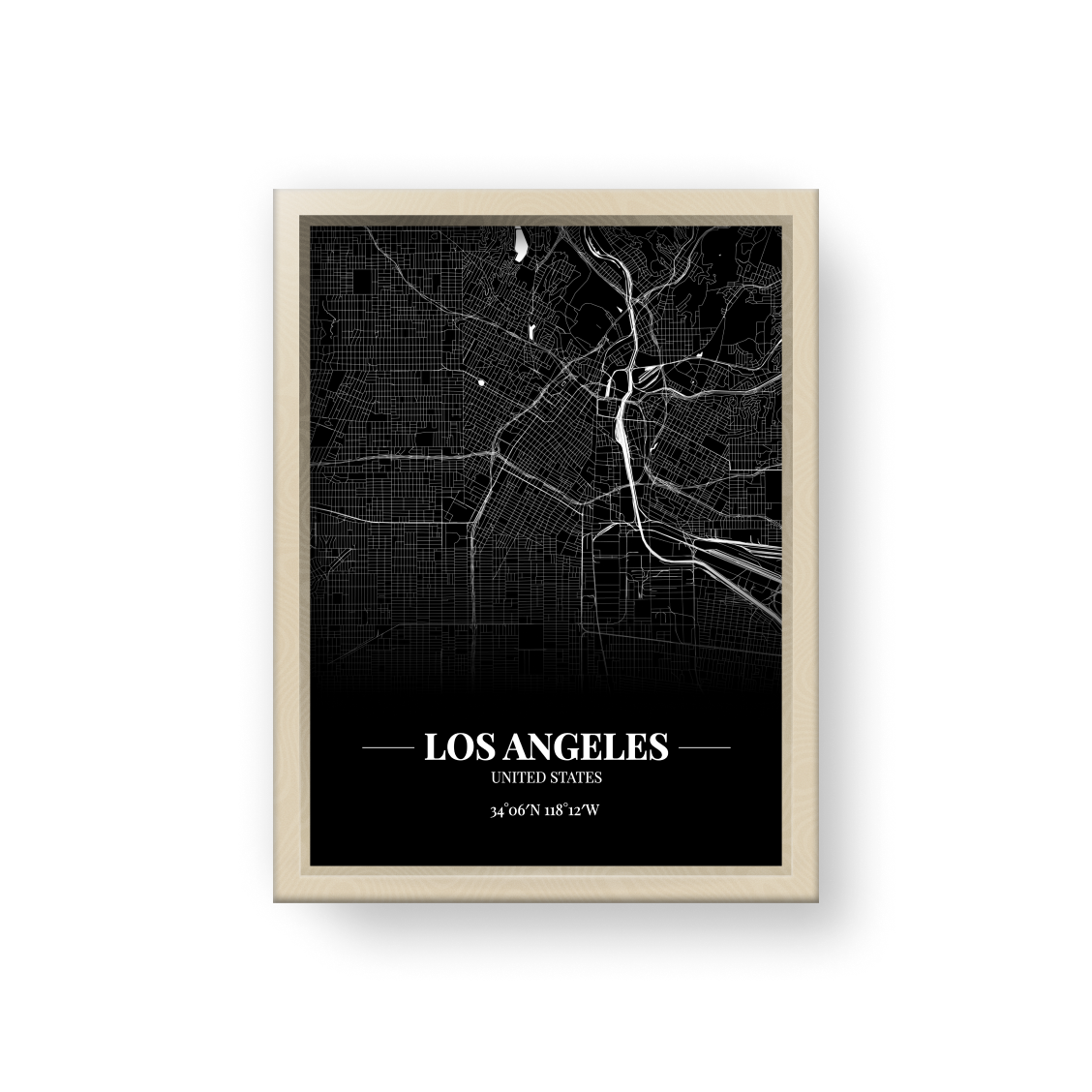 城市地圖海報 - 洛杉磯 Los Angeles , 美國 United States