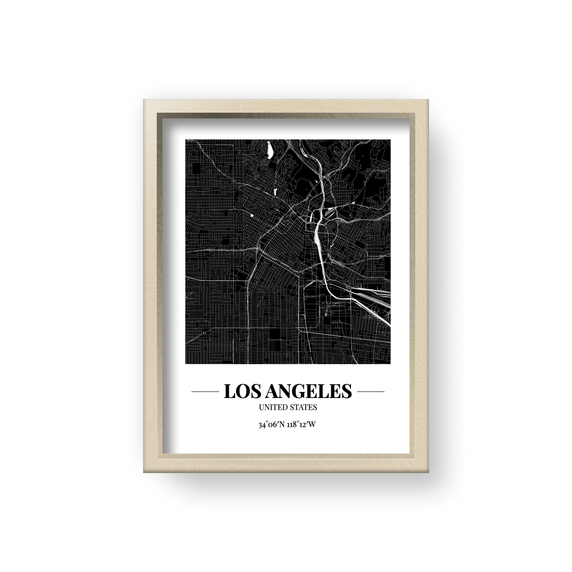 城市地圖海報 - 洛杉磯 Los Angeles , 美國 United States