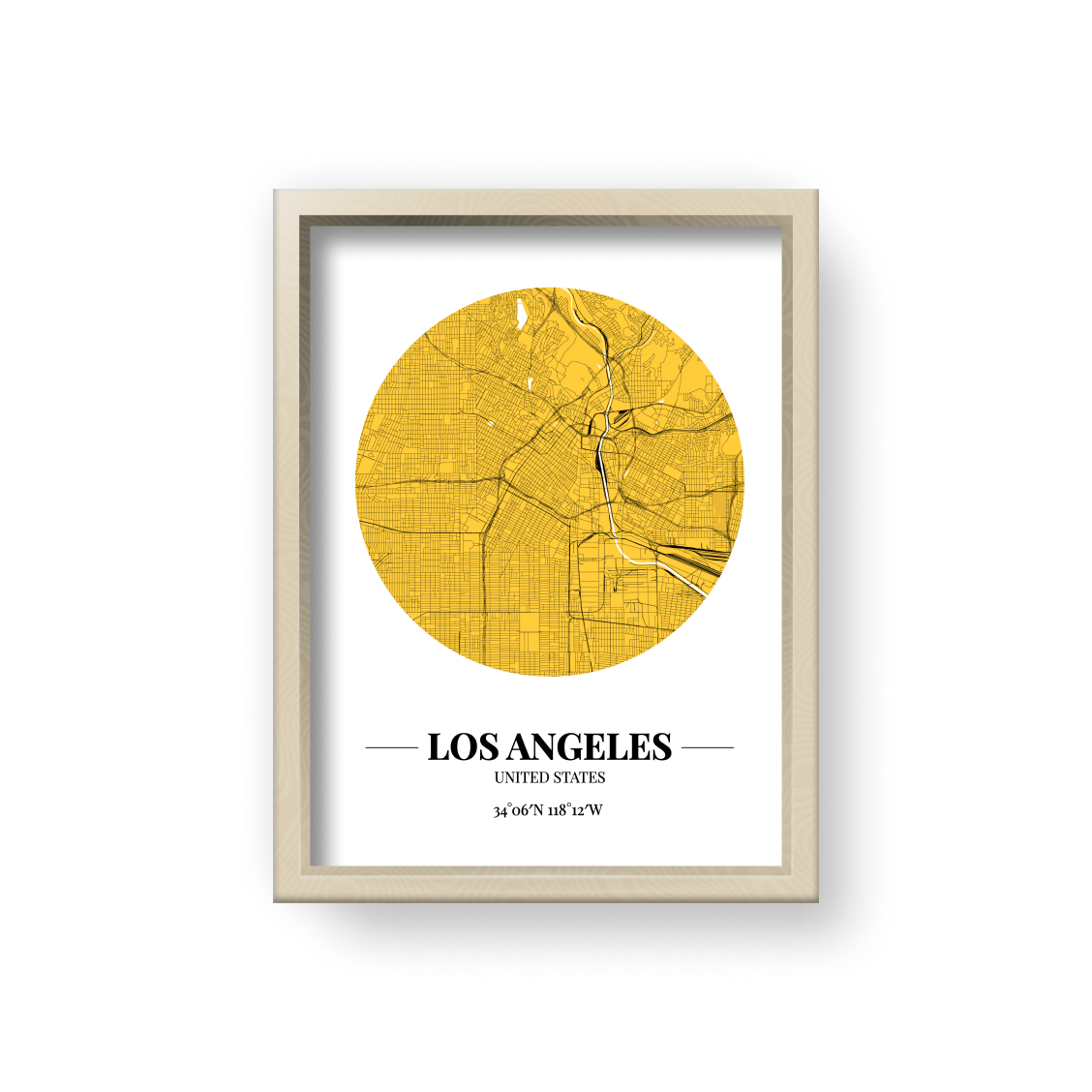 城市地圖海報 - 洛杉磯 Los Angeles , 美國 United States