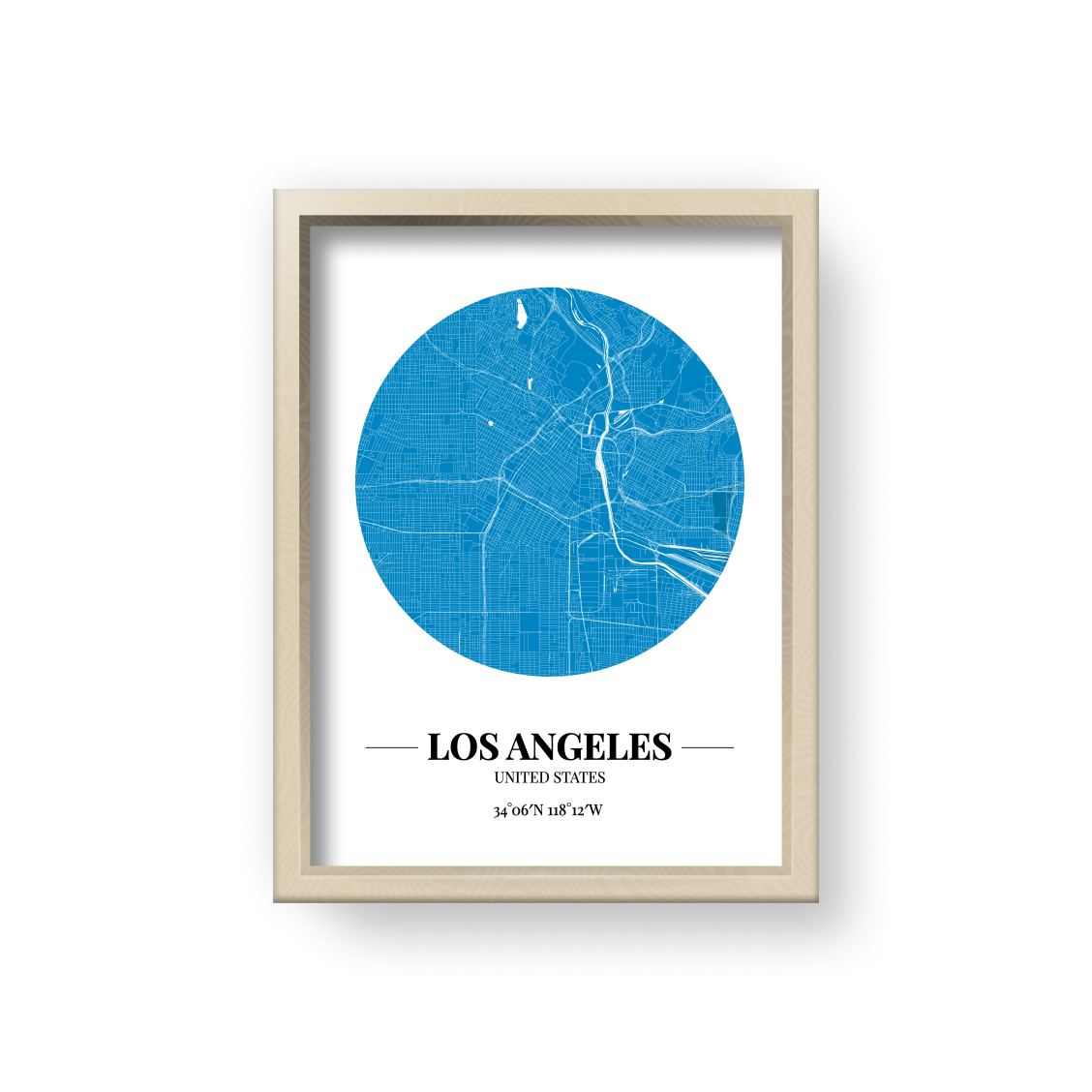 城市地圖海報 - 洛杉磯 Los Angeles , 美國 United States