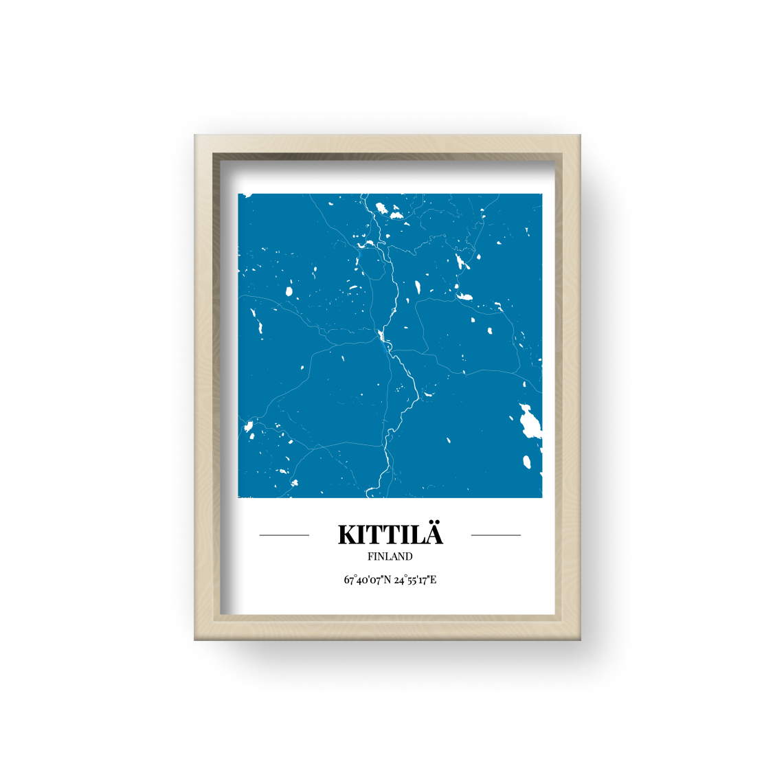 城市地圖海報 - 基蒂萊 Kittilä , 芬蘭 Finland