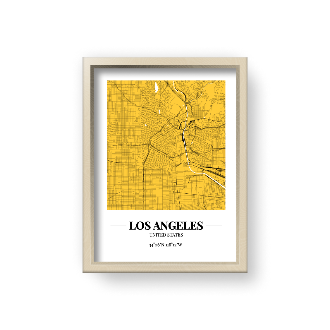 城市地圖海報 - 洛杉磯 Los Angeles , 美國 United States