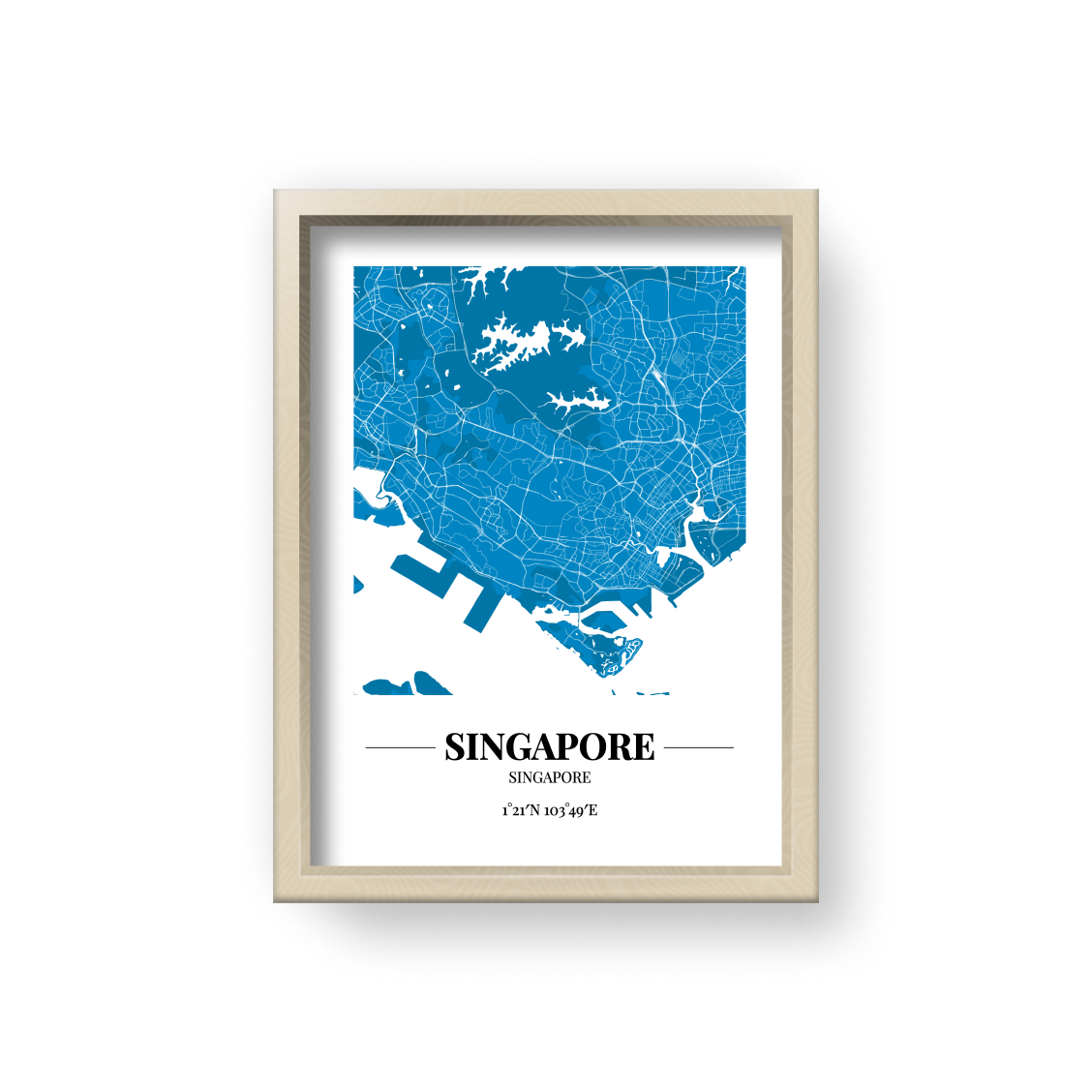 城市地圖海報 - 新加坡 Singapore